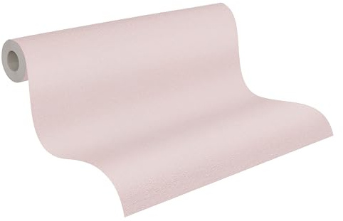A.S. Création Uni-Vliestapete mit Struktur – Rosa – 10,05 x 0,53 m | Einfarbig & vielseitig kombinierbar – matte Wandtapete, ansatzfrei & spurlos abziehbar – für Wohn-, Schlaf- & Arbeitszimmer