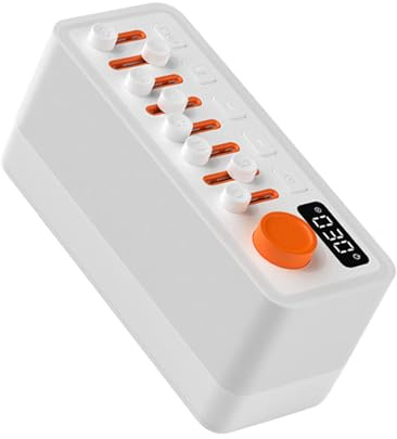 AsrMyjcx Tragbarer Lautsprecher, BT-Lautsprecher zum Schlafen im Freien, Kleiner Audio-Timer, weißes Rauschen mit Licht für unterwegs, Schlafzimmer, Nachttisch