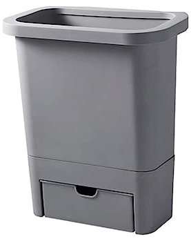 DZYHFCO Pattumiera da appendere alla porta dell'armadio della cucina con cassetto cestino dei rifiuti da parete, bidone della spazzatura per ufficio all'aperto e casa (grigio)