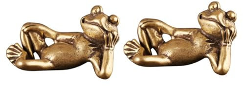 IMIKEYA Dekofigur Frosch 2 Stück Frosch Ornamente Frosch Skulptur Für Zuhause Vintage Ornament Outdoor Statuen Bastelfigur Meditierende Yoga Froschstatue Reichtumsstatue Yoga Statue