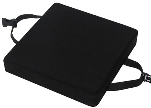 HLXHG Stuhlkissen 40x40/35x35cm, Bequeme Waschbare Sitzkissen Stuhl Leinen Sitzpolster Mit rutschfeste Schnalle, Dickes 5cm Kissen für Gartenstuhl, Küche, Schule, Boden, Büro,Grau,35x35x5cm