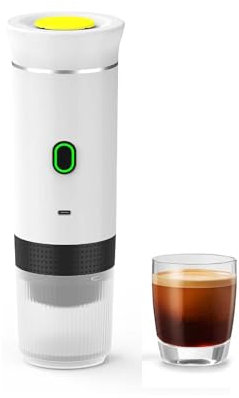 aichilra Portable Electric Espresso Machine, Wireless Electric 3-in-1 Capsule Powder Coffee Maker, Travel Coffee Maker Self-Heating with USB for Home Hiking Camping