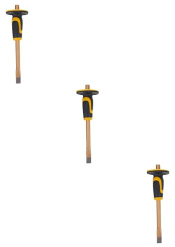 ULTECHNOVO 3pezzi Scalpello Da Muratore Heavy Duty Con Protezione Per Mano Utensile Per Lavori Muratura Taglio e Scultura Di Pietra Mattone