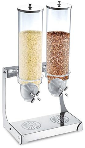 IUokLU Multi Capacity Cereal Dispenser Countertop Dry Food Dispenser Cereal Container Storage Dispenser with PC Bucket And Steel Base for Home And Kitchendouble，