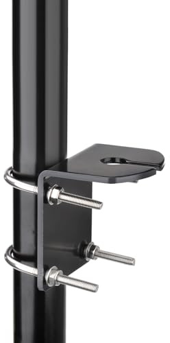 Bingfu Aluminum L-Bracket with U-Bolt for Pole Mounting, 16mm Hole, Heavy-Duty Waterproof Bracket for Antennas, Weather Stations, and More