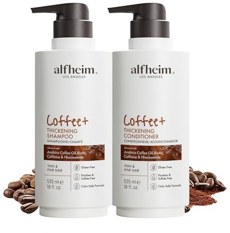 ALFHEIM Alfheim Shampoo and Conditioner Set with Caffeine Energy Care with Biotin and Niacinamide Strengthens Hair and Promotes Balance of the Scalp without Sulphate