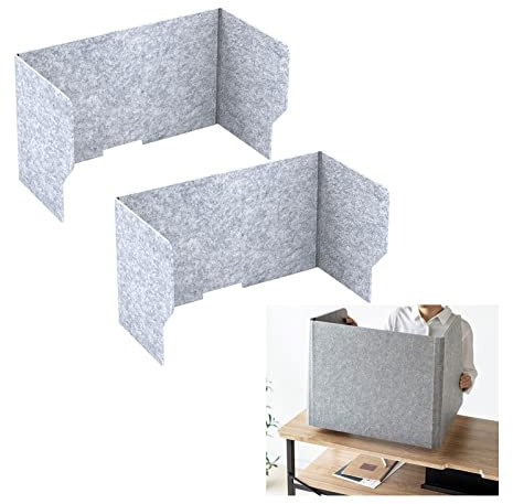 Lot de 2 panneaux d'intimité portables pour bureaux, écoles, bibliothèques, cloisons acoustiques pliantes avec barre de réduction du bruit, réduisent les distractions visuelles et augmentent la