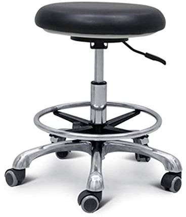 Professioneller Dentalassistent Hocker mit 360° Drehung Armlehne und Höhenverstellung Leder Sattelhocker für Zahnarztstuhl und Salonstuhl