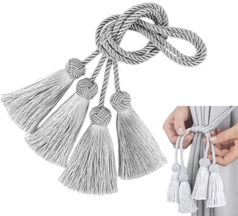 Abrazaderas para cortinas con pompones, soportes decorativos para cortinas con cierres hechos a mano, abrazas para decoración de ventanas, cierres de cortinas de diseño sin sello para dormitorio