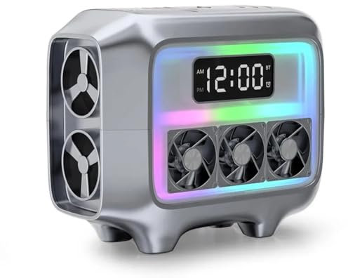 Begchy Altoparlante Bluetooth Altoparlante Stereo Caricabatterie Wireless Lampada A LED Sveglia Stazione di Ricarica Rapida per Smartphone B