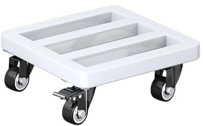 Base a rullo resistente per piante, 30 x 30 x 8 cm, senza sforzo, con ruote, vassoio mobile per vasi di fiori, supporto per piante in metallo, base per fioriera per interni ed esterni, ruote girevoli