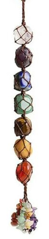 ROCILB Adorno Colgante Hecho a Mano con Piedras Naturales de los 7 Chakras, Cristales de Colores, borlas, para Yoga, meditación, decoración de Pared, Ventana, Coche y hogar.