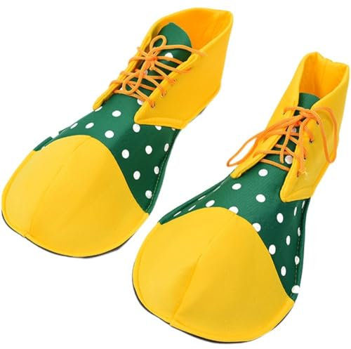 Glixoft 1pair Clown Shoes Rainbow Clown Shoes Adults Carnival Party Performance Clown Shoe Clown Costume Dress Up Props for Halloween Party