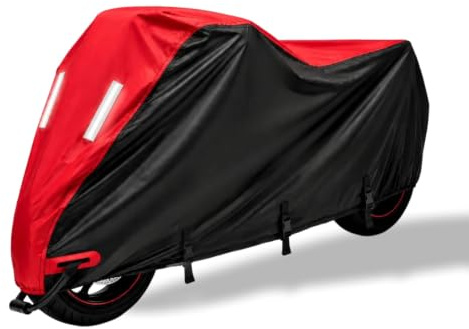 Motorcycle Cover Allwetter-Abdeckung Motorradabdeckung 245x105x125cm,Motorradplane Wasserdicht & UV-beständig – Universell für Tourenmotorräder (mit Sicherungsösen) XXL