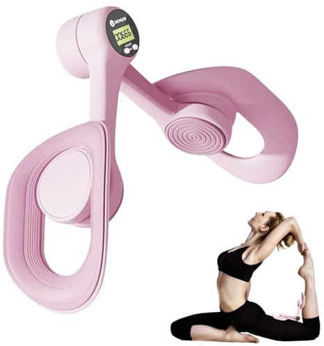 Entraîneur de Muscle Pelvien, Entraîneur de Cuisse, Exerciseur de Hanches, Renforcement du Sol pelvien, Entraîneur de Cuisse avec Compteur & Réglage de la Résistance (Rose)