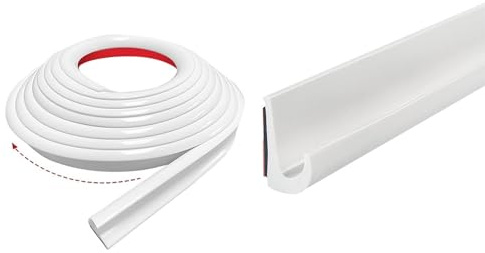 5M White RV Rain Gutter, Self Adhesive Rain Diverter, Rain Diversion Strips for Campervan,Motorhome, RV Car Windshield,Door,Roof