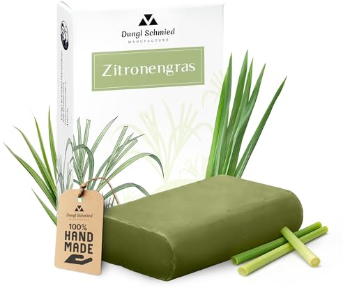 Dungl Schmied | Lemongrass Seife | Handgemacht | 100g Seifenstück | Ohne Palmöl | Vegan | Naturseife mit natürlichen Inhaltsstoffen | Für alle Hauttypen