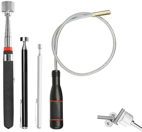 4 Stück Magnet Teleskopstab, Teleskop Magnet 1.5LB/5LB/10LB,550mm Flexibler Magnetheber Magnetstabgreifer zum Aufnehmen von Kleinen Teilen Autoteilen Metallgegenstände