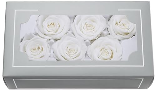 A Grade 5-6cm Konservierter Rosenkopf, Top Grade Natural Eternal 6 Stück/Box Echte Rosen, Ewige Rose für Muttertag, Valentinstag, Geburtstag, Geschenke, Hochzeit, Zuhause, Party, Dekoration, DIY