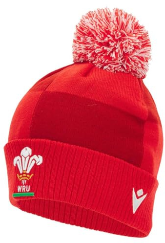 Macron Wales WRU Junior 2025/26 pom pom mössa röd