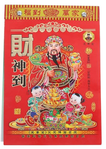 MAGICLULU Chinesischer Mondkalender, Täglich zum Abreißen, 2026, Jahr Des Pferdes, Traditioneller Fengshui-kalender, zum Aufhängen an Der Wand, Erinnerung an Glückverheißende Ereignisse für