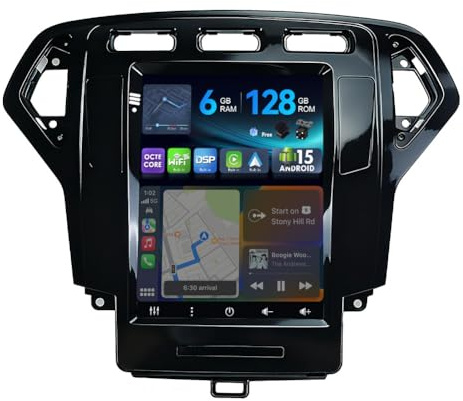 [6G+128G,Octa-Core] - MSD Autoradio für Ford Mondeo MK4 (2007-2010) | Android 15 GPS Navi Radio | CarPlay Android Auto Lenkradsteuerung WiFi DSP DAB | Rückfahrkamera MIC | 2 Din 9.7 Zoll