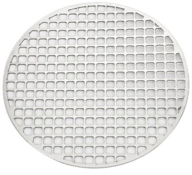 Tapis de cuisson rond en acier inoxydable pour barbecue idéal pour l'extérieur avec 18-30 cm et acier inoxydable circulation d'air efficace avec petites perforations (30 cm)