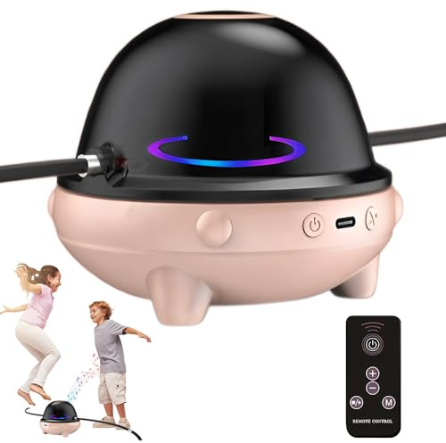 Elektronische Springseil, 1-10 GäNge Automatisches Springseilmaschine mit Fernbedienung, Smart Jump Rope Machine, Smartes Springseils mit Bluetooth &LED-Display-ZäHler