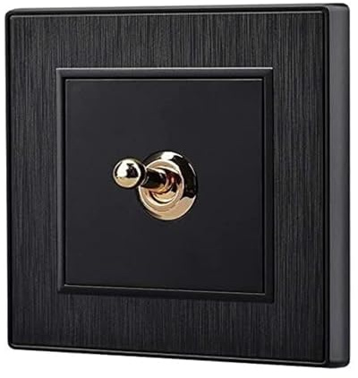 BPABDEITR Pannello PC Nero 86x86mm Interruttore a levetta a bilanciere a 2 vie, singolo, doppio, 1 banda