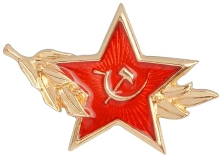 Retro Socialista Estrella Esmalte Pin Con Hoz Y Martillo Para Abrigo O Gorra, Normal, Metal no precioso