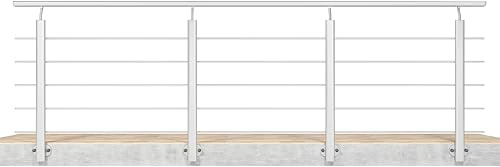 Garde-corps 300cm en alu argent mat, Rampe escalier H.100cm pose latérale