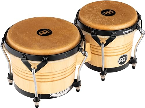 Meinl Percussion Bongos Luis Conte - Artist Series - 2 Handtrommeln mit 6,75 und 8 Zoll - inkl. Stimmschlüssel - Siam Eiche, Natur (LC300NT-M)