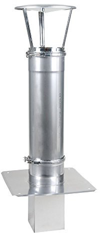 Schornsteinverlängerung, 200 mm einwandig, Höhe 1,04 m, mit Regenhut