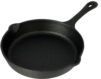 Buckingham Pre-Seasoned Cast Iron Frying Pan/Skillet 20 cm for Healthy Cooking, Black