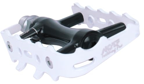 NC-17 Trekking PRO Pedals PRO - Pedali da Trekking in Alluminio, per Mountain Bike, con riflettori, Cuscinetti a Sfera e ASSE CR-Mo, Peso: 251 g per Coppia, Colore: Nero/Bianco