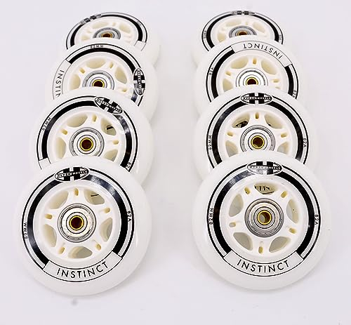 8er Set Hyper Instinct Rolle 82mm/82a + Lager ABEC7 + Alu-Spacer 6mm fertig montiert passend für K 2 Blades Inliner