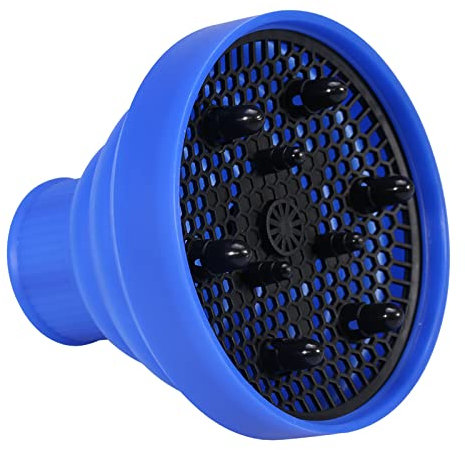 Silicone Hairdryer Diffuser Folding Hair Blower Professional Salon Hairdressing Styling Tool Universal Hood Cover (Color : Blue)