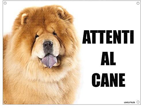 CHOW CHOW attenti al cane TARGA cartello IN METALLO (15X20)