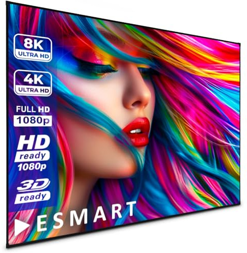 ESMART Expert UKD Rahmen-Leinwand [Größenauswahl] 244 x 137 cm (110) 16:9 | Heimkino Beamer Projektionsleinwand Rahmen Leinwand LCD LED