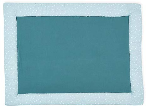 KraftKids Krabbeldecke Musselin Mint Pusteblumen, gepolsterte Babydecke aus hochwertiger Baumwolle in den Maßen 100 x 135 cm