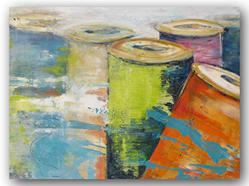 Bild Spulen - Handgemaltes buntes Acrylbild