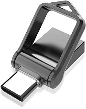 64 GB USB C Flash Drive, KOOTION Dual 2-in-1 OTG Type C 3.0 Metal Rugged Swivel Thumb Drive Memory Stick Jump Drive Photo Stick for Android Smartphone Tablet Mac PC Computers MacBook Laptop(Black)