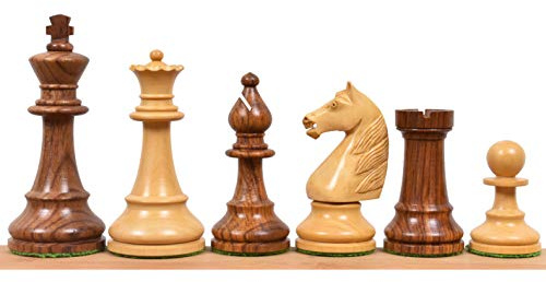 French Grandmaster's Staunton Chess Set- Chess Pieces Only- Golden Rosewood - 4.1 King