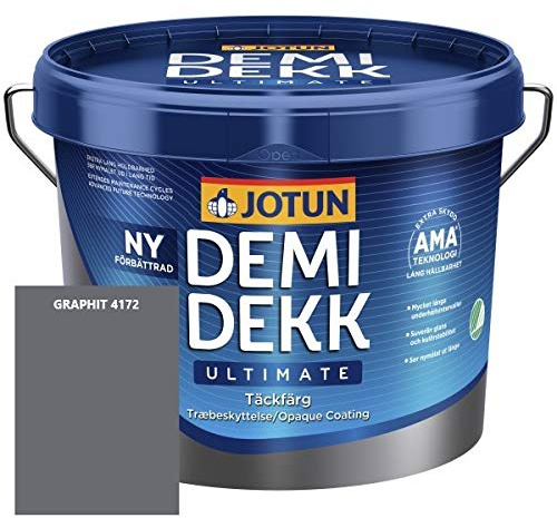 JOTUN Demidekk Ultimate Täckfärg Holz-Farbe – Wetterschutz- und Holzschutz-Farbe, Absolute Premium-Qualität, 0,75 Liter Graphit 4172
