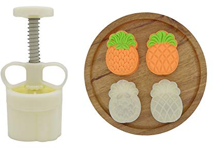 Ylskmu 2pcs 50g Ananas-Keksausstecher, Dicke einstellbar Mond Kuchenform Set Festival DIY Handpresse Ausstecher Dessert Ausstecher Gebäck Dekoration Werkzeughersteller
