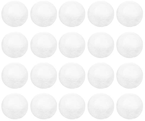 TOYANDONA 25 Stück 7cm Styroporkugeln Schaumkugeln Styroporbälle Weihnachtskugeln für DIY Basteln Weihnachtsanhänger Christbaumschmuck Weihnachtsbaumschmuck Anhänger Fensterdeko Weiß