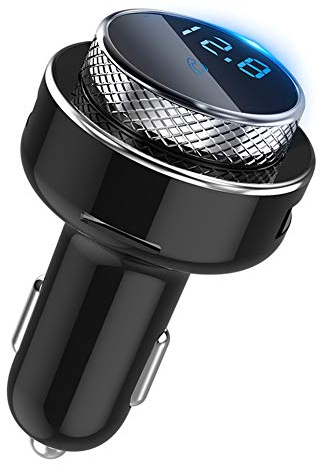 QC3.0 Autoladegerät Dual USB, Bluetooth Transmitter Auto Kfz Radio Adapter Bluetooth MP3 Player für Auto MP3 Player Radio Adapter, Unterstützt die Freisprecheinrichtung, Schwarz