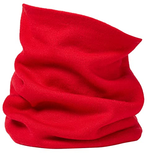 Enter the Complex® Braga Cuello, Bufanda Tubular Suave, 100% Lana Merino, Mujar y Hombre, Transpirable, Color Rojo
