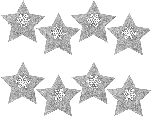 Weihnachten Besteckhalter Bestecktasche Besteckbeutel: 8 Stücke Stern Form Besteckhülle Messer Geschirr Tasche Weihnachten Tischdeko Xmas Party Deko 15X15CM
