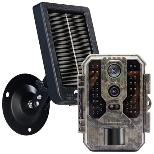 VisorTech Infrarot Wildkamera: 4K-Wildkamera mit Dual-Linse, IR-Nachtsicht, inkl. Akku-Solarpanel (mit Nachtsichtfunktion, batteriebetrieben)